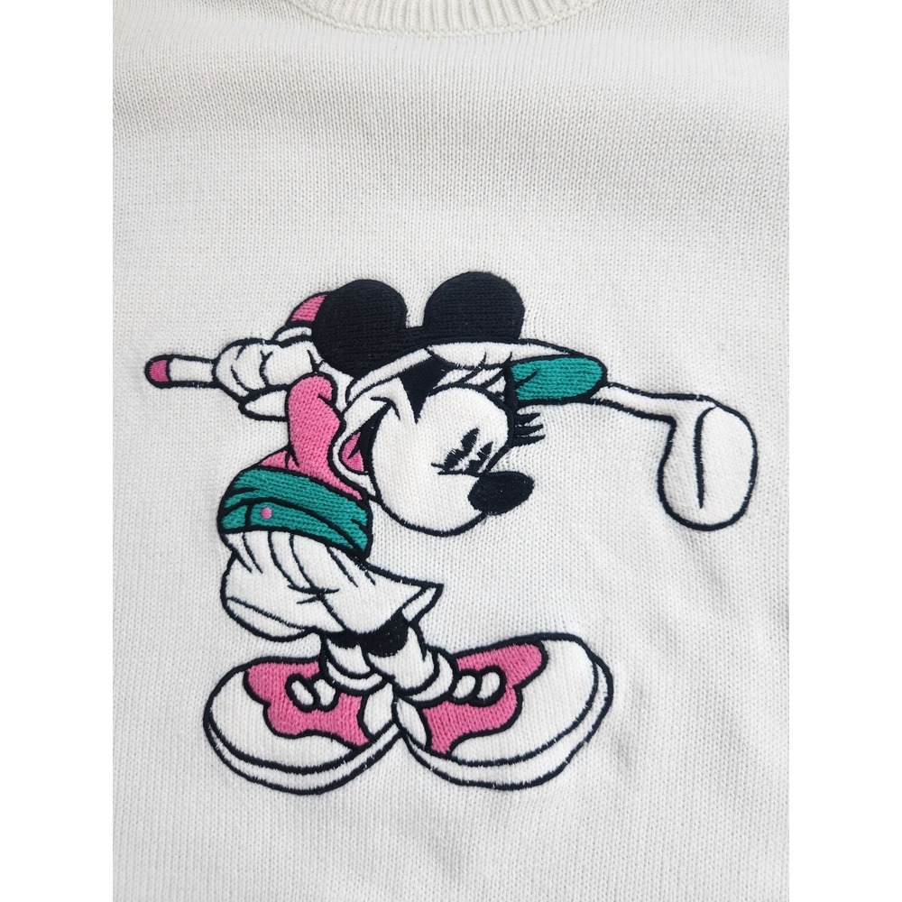 Disney Minnie's Golf Club by Aurea Sweater Women S White Excellent Vintage Golf - Picture 3 of 6